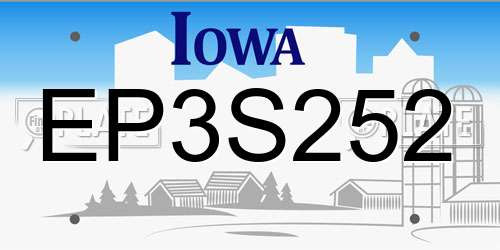 EP3S252 Iowa License Plate