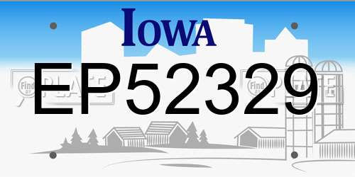 EP52329 Iowa License Plate