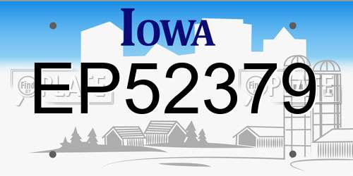 EP52379 Iowa License Plate
