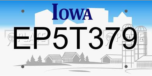 EP5T379 Iowa License Plate