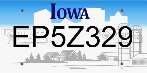 EP5Z329 Iowa License Plate