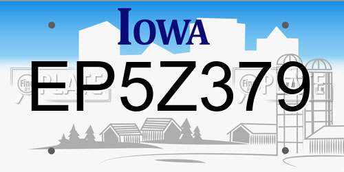 EP5Z379 Iowa License Plate