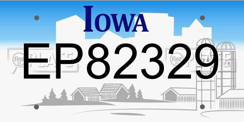 EP82329 Iowa License Plate