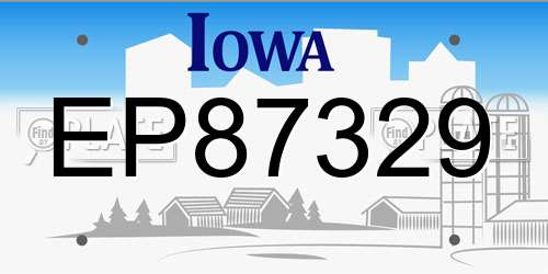 EP87329 Iowa License Plate