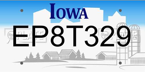 EP8T329 Iowa License Plate