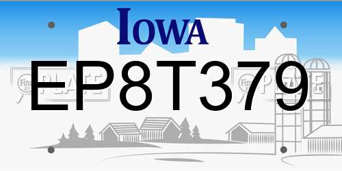 EP8T379 Iowa License Plate