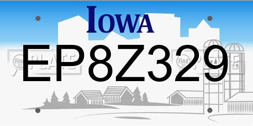 EP8Z329 Iowa License Plate