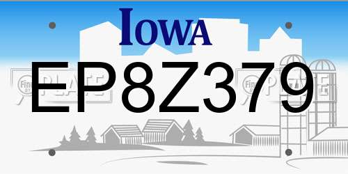 EP8Z379 Iowa License Plate