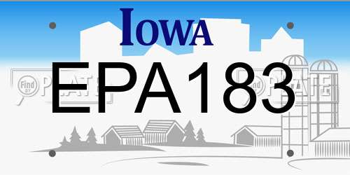 EPA183 Iowa License Plate