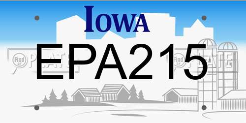 EPA215 Iowa License Plate