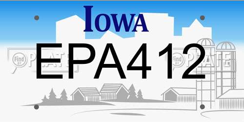 EPA412 Iowa License Plate