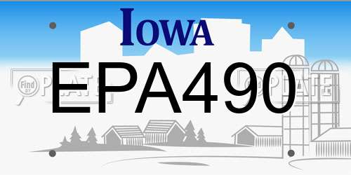 EPA490 Iowa License Plate