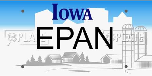 EPAN Iowa License Plate