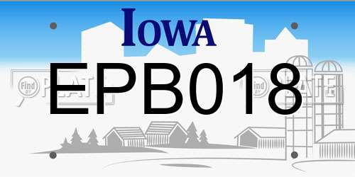 EPB018 Iowa License Plate