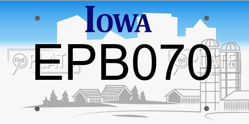 EPB070 Iowa License Plate