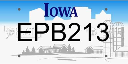 EPB213 Iowa License Plate