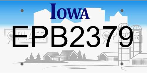 EPB2379 Iowa License Plate