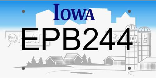 EPB244 Iowa License Plate