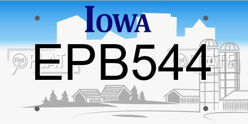EPB544 Iowa License Plate
