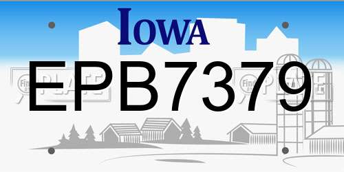 EPB7379 Iowa License Plate