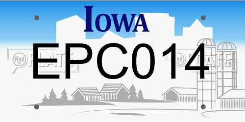 EPC014 Iowa License Plate