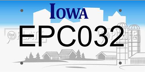 EPC032 Iowa License Plate