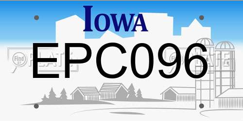 EPC096 Iowa License Plate