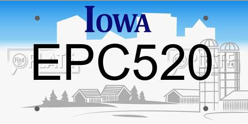 EPC520 Iowa License Plate