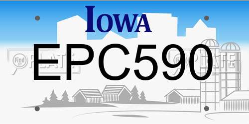 EPC590 Iowa License Plate