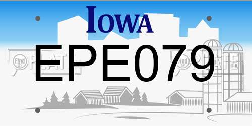 EPE079 Iowa License Plate