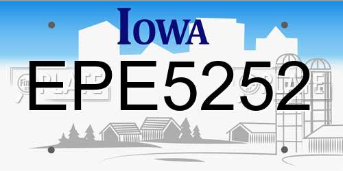 EPE5252 Iowa License Plate