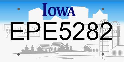 EPE5282 Iowa License Plate