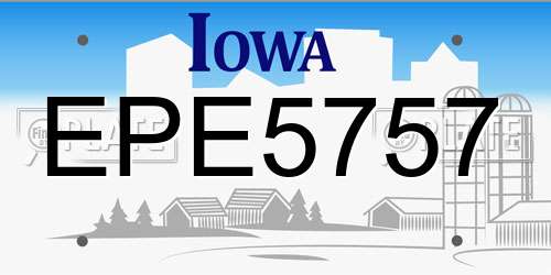 EPE5757 Iowa License Plate