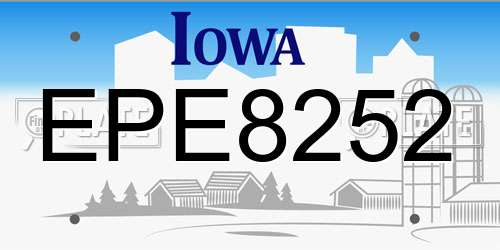 EPE8252 Iowa License Plate