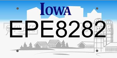 EPE8282 Iowa License Plate