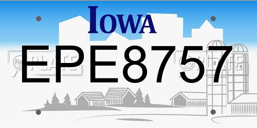 EPE8757 Iowa License Plate