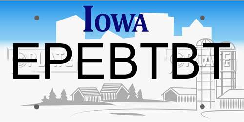 EPEBTBT Iowa License Plate