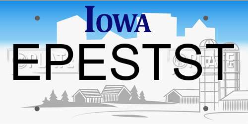 EPESTST Iowa License Plate