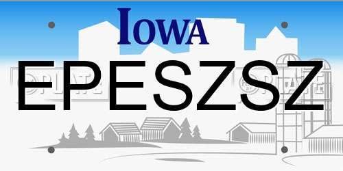EPESZSZ Iowa License Plate