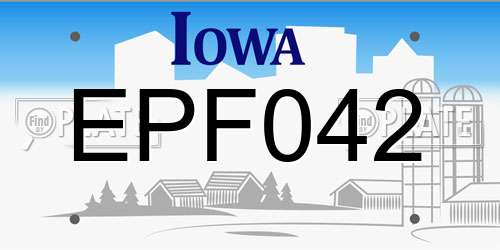 EPF042 Iowa License Plate