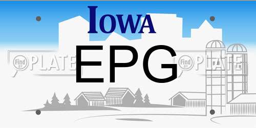 EPG Iowa License Plate