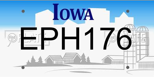 EPH176 Iowa License Plate