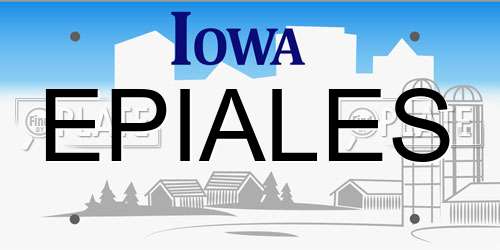 EPIALES Iowa License Plate