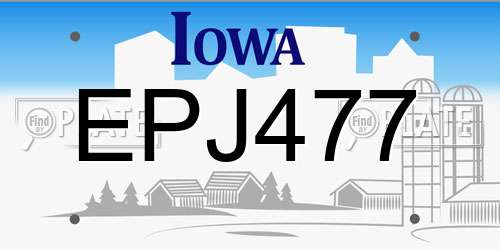 EPJ477 Iowa License Plate