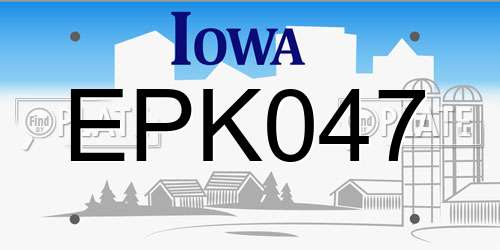 EPK047 Iowa License Plate