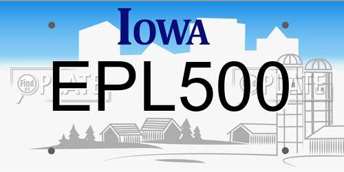 EPL500 Iowa License Plate