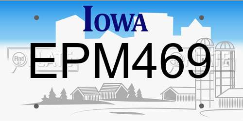 EPM469 Iowa License Plate