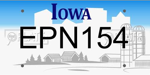 EPN154 Iowa License Plate