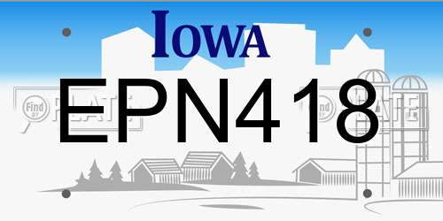 EPN418 Iowa License Plate