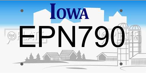 EPN790 Iowa License Plate